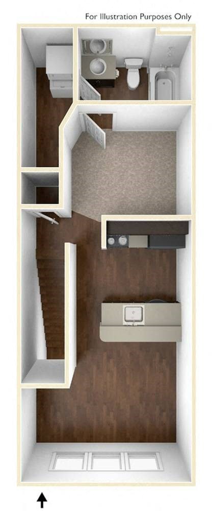 a floor plan of a 1 bedroom apartment